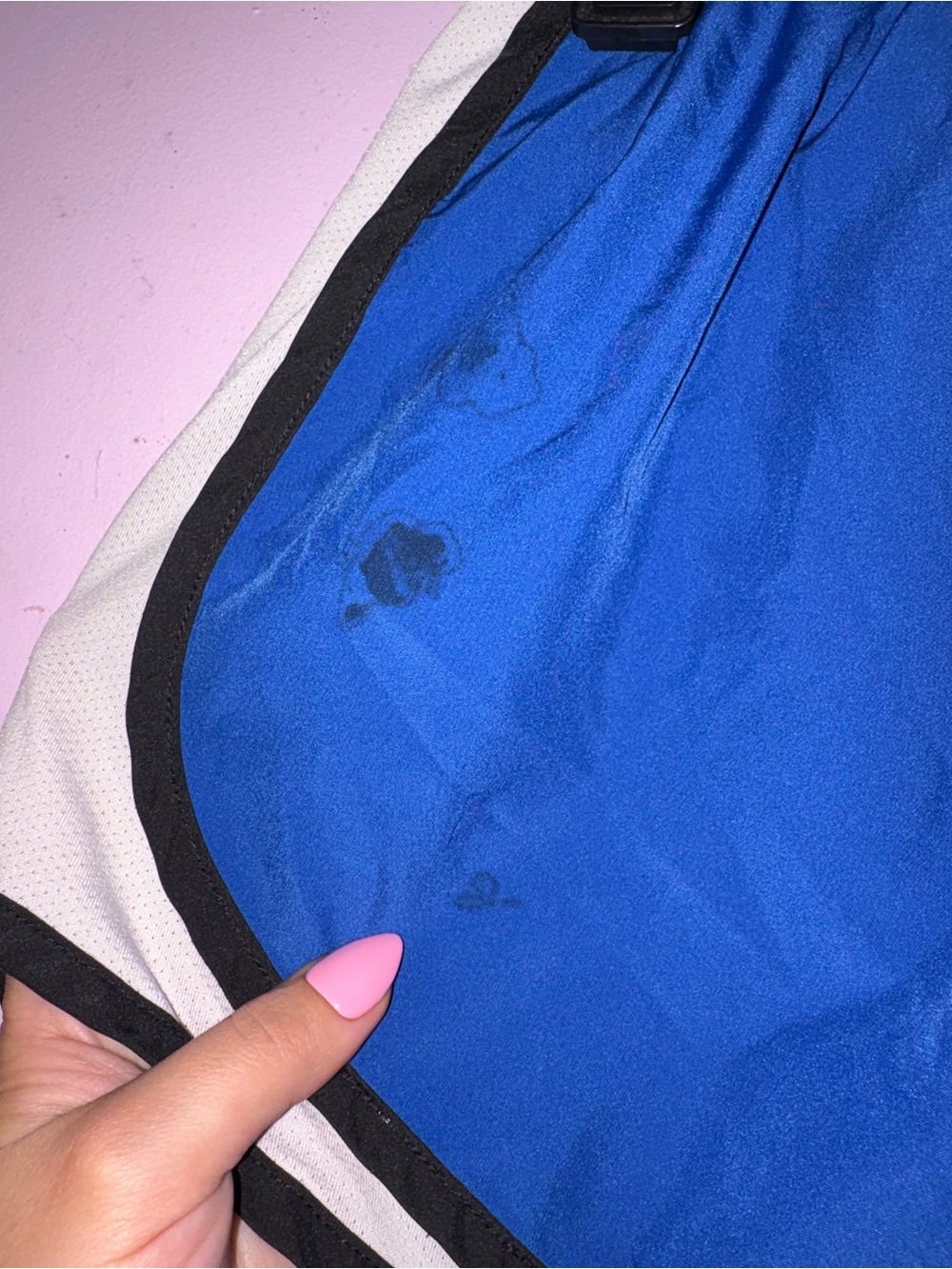 Nike Royal Blue Athletic Shorts with White & Black Trim - Picture 4 of 5